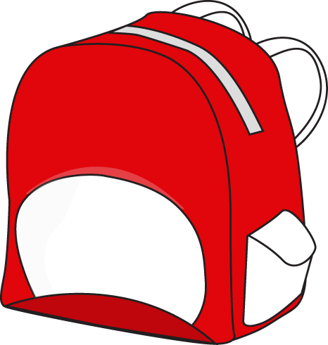 Red and White Backpack Clip Art - Red and White Backpack Vector Image