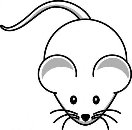 Animals Baby Computer Mouse Black Simple Outline White Cartoon ...