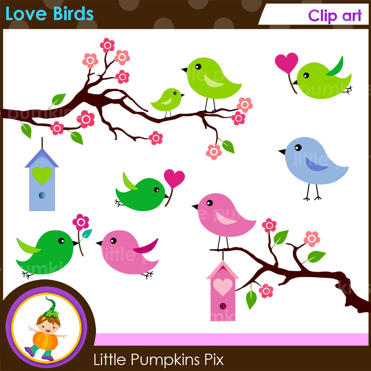 LOVE BIRDS - Apple Green. Clip | Clipart Panda - Free Clipart Images