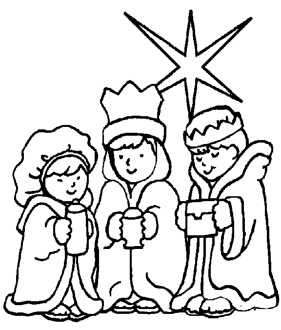 The Three Wise Men, Online Coloring Page