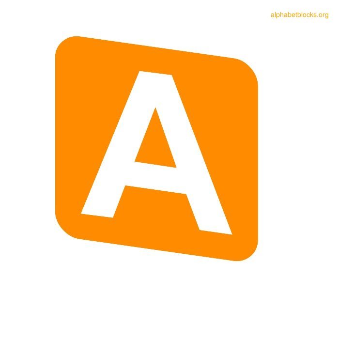 Tiled Block Letter Alphabets in Orange | Alphabet Blocks Org