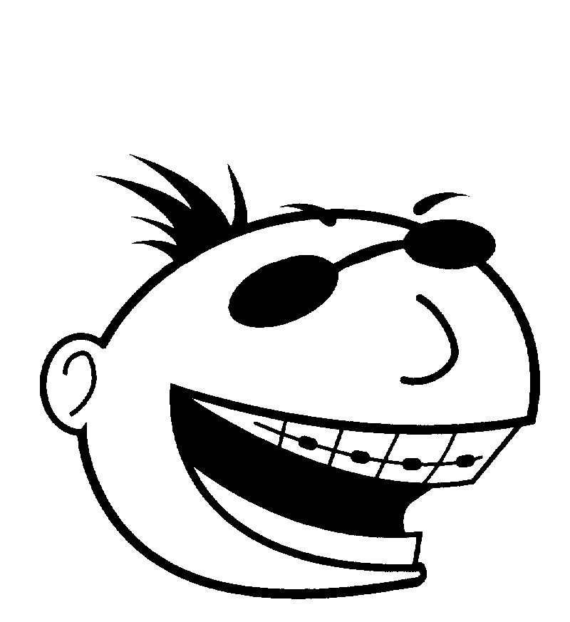 CARTOON HEAD SMILING WITH BRACES ON TEETH & WEARING SUNGLASSES by ...