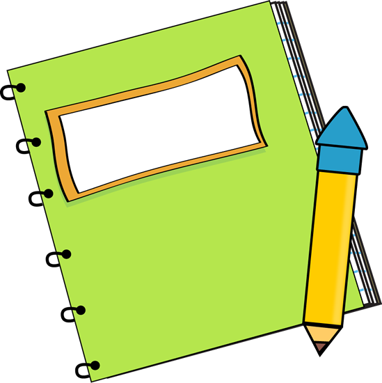 Green Notebook with a Pencil Clip Art - Green Notebook with a ...