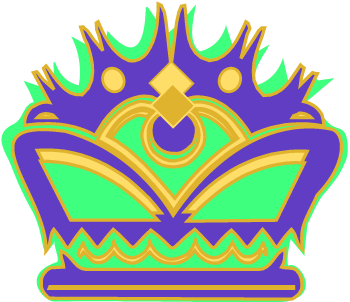 Mardi Gras Crown Graphic in Gold, Purple and Green