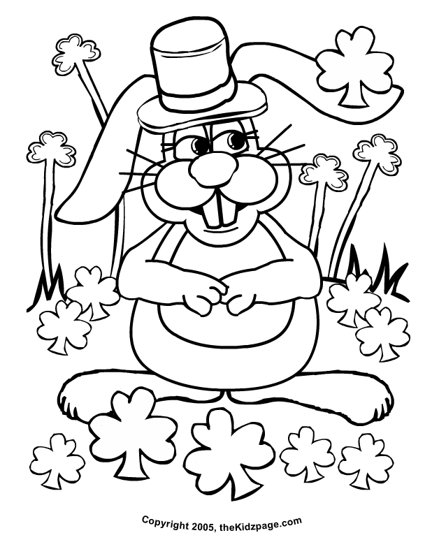St. Patrick's Day Bunny 2 - Free Coloring Pages for Kids ...