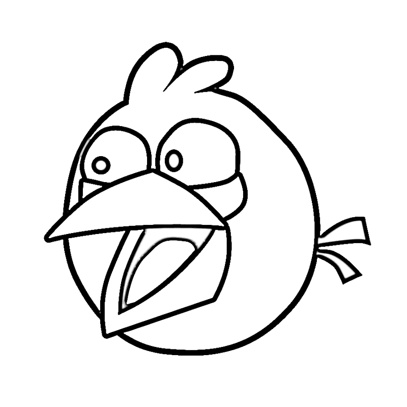 Cute Black Angry Bird Coloring Page with simple drawing