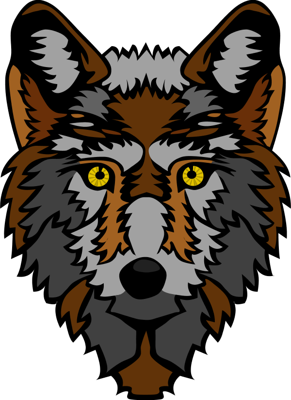 Wolf Head Stylized 1 - vector Clip Art