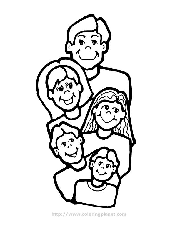 family of five printable coloring in pages for kids - number 3283 ...