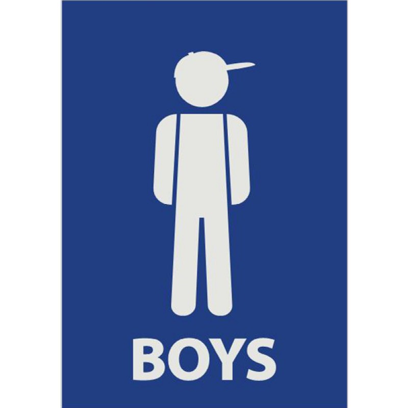 Creative Restroom Signs With Boy Figure