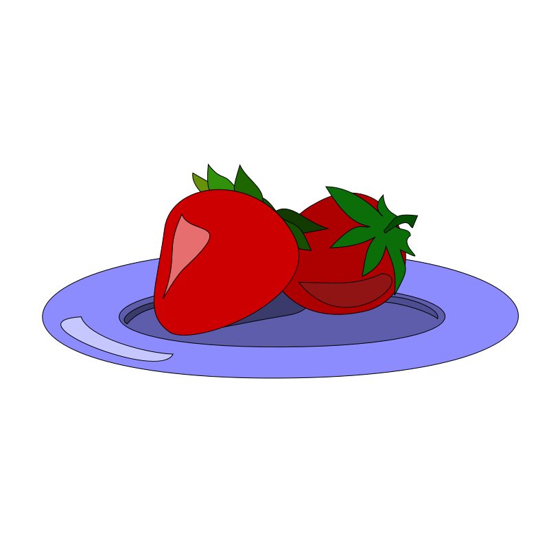 Clipart - Strawberries on a plate