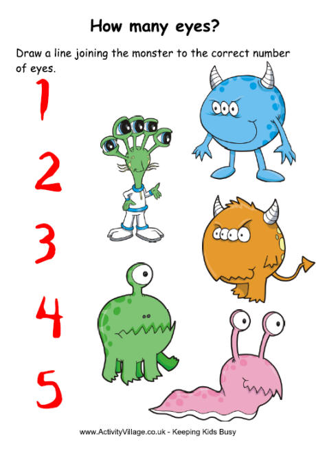 How Many Monster Eyes? | Monster Printables for Kids