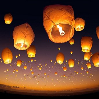 10 Sky Lanterns - White - Paper Lantern Lamps - Amazon.com