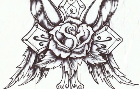 Drawings Of Crosses With Wings And Roses | Tattoos Designs Ideas