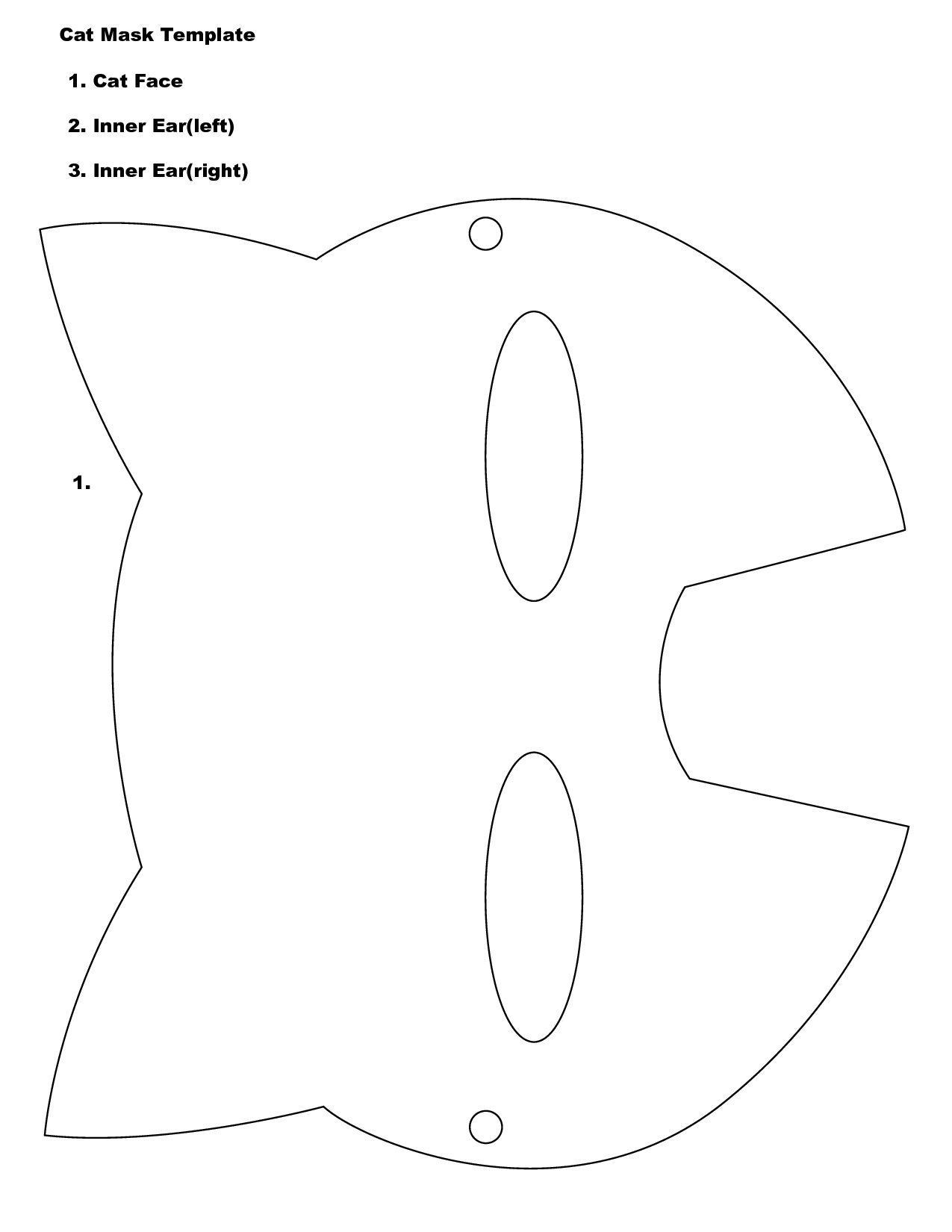 Cat Face Template Printable images