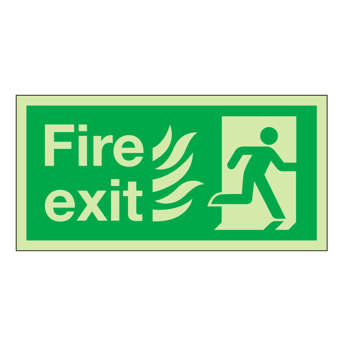 Fire Exit Flames Man Safety Sign - Hospital & Health Fire Sign ...