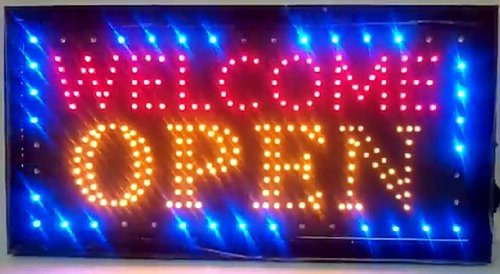 Amazon.com: LED Neon Light Welcome Open Sign With Animation On/off ...