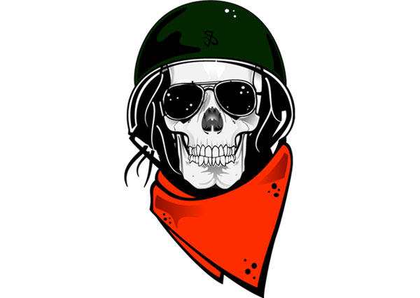 Skull in Military Helmet Free Vector | 123Freevectors