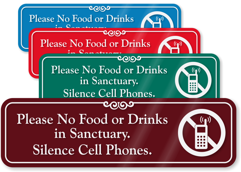 ShowCase No Food or Beverages Signs
