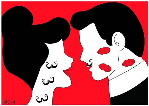 Kiss By bacsa | Love Cartoon | TOONPOOL