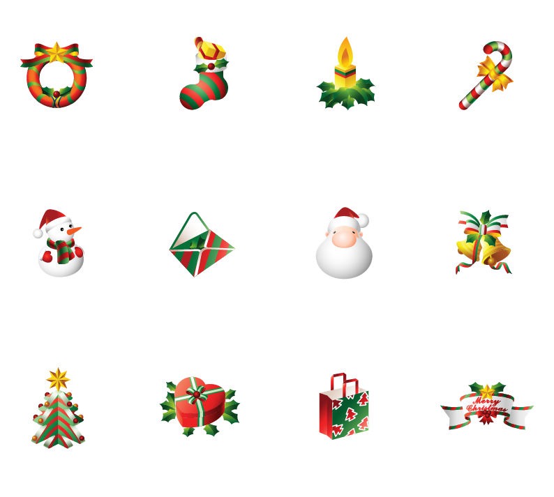 Vector Set of Christmas Icons | Free Vector Graphics | All Free ...