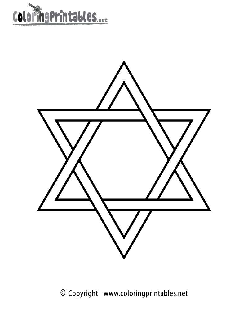 Jewish Star Coloring Page - A Free Religion Coloring Printable