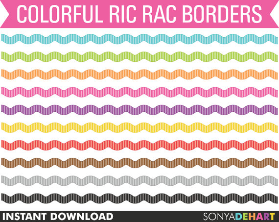 80% OFF Sale Clipart Borders Bright Colorful by SonyaDeHartDesign