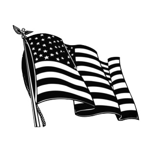 United states flag waving on a pole american flag decals, decal ...