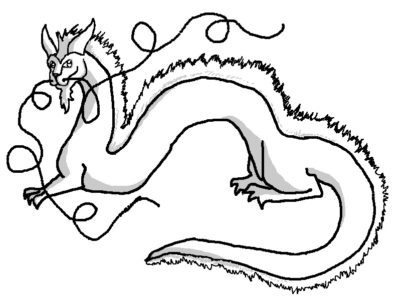 Chinese Dragon Line art