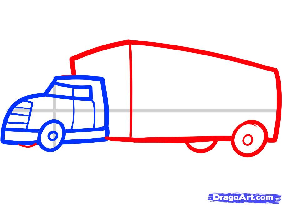 How to Draw a Truck for Kids, Step by Step, Cars For Kids, For ...