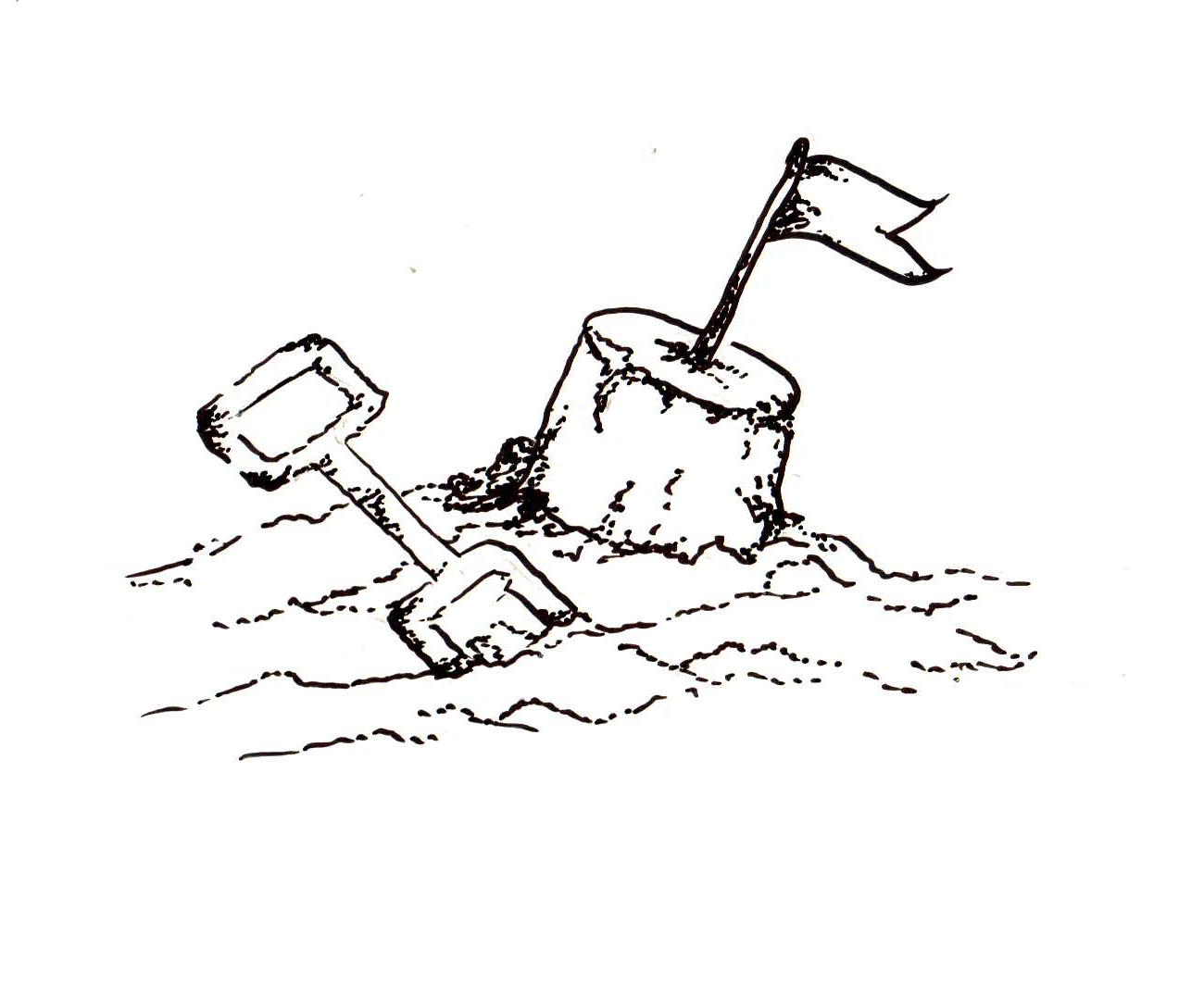 Sand Castle Drawing - Cliparts.co