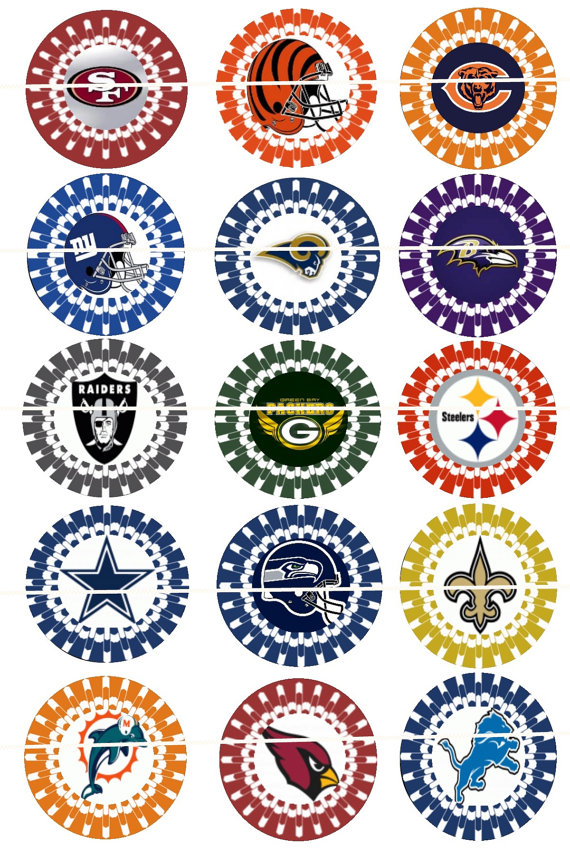 Printable NFL Logos With Borders Bottle Cap Images by ImageThis