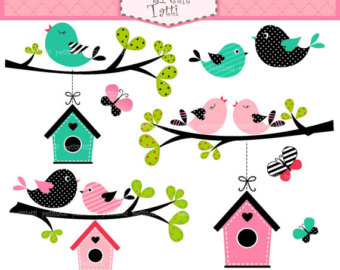 Popular items for bird house clip art on Etsy