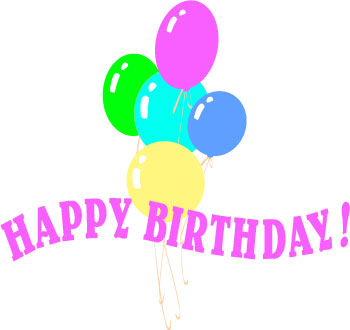 Happy Birthday Balloons Clip Art (free printable)
