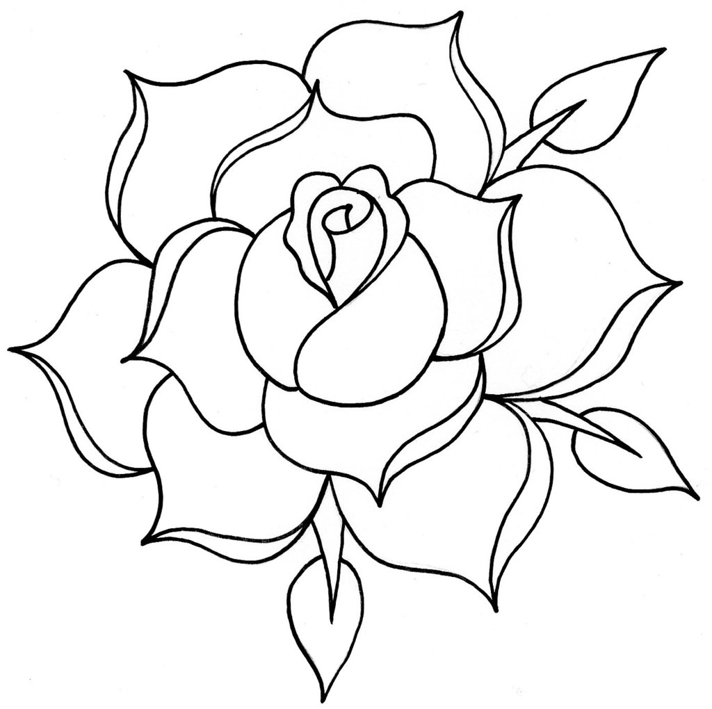 Images For > Traditional Rose Line Drawing Cliparts.co