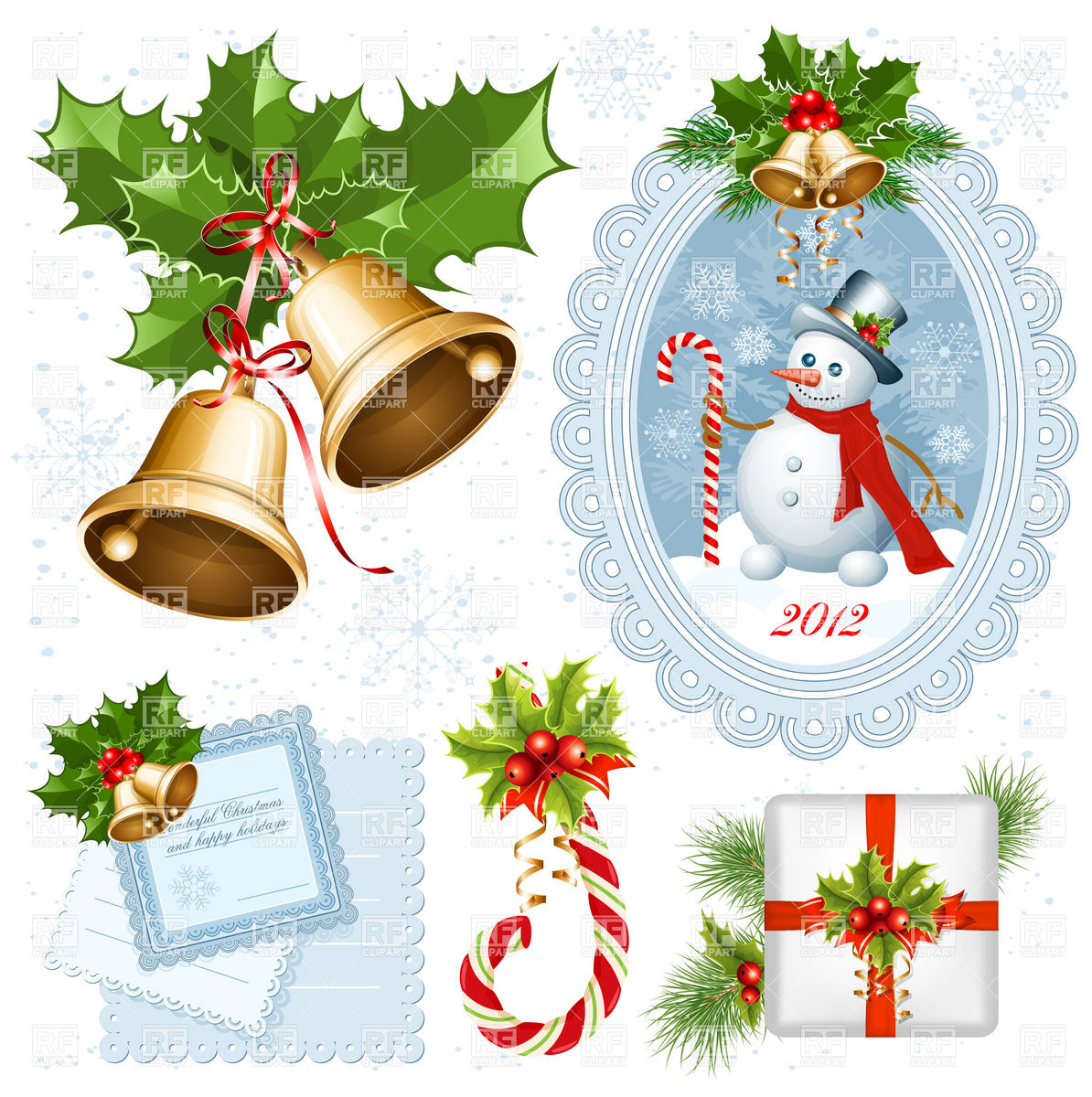 Collection of Christmas decorations, Design elements, download ...