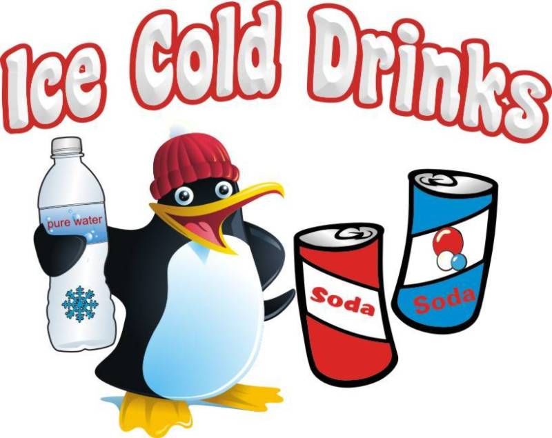 COLD SODA Concession Decal ice cold drinks stand cart | eBay