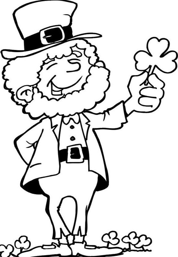 Holidays Coloring Pages : Leprechaun Grasp Waist Coloring Page ...