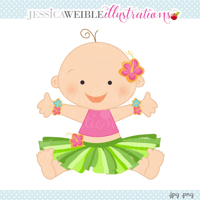 Valentine Tutu Baby Digital Clip Art - JW Illustrations