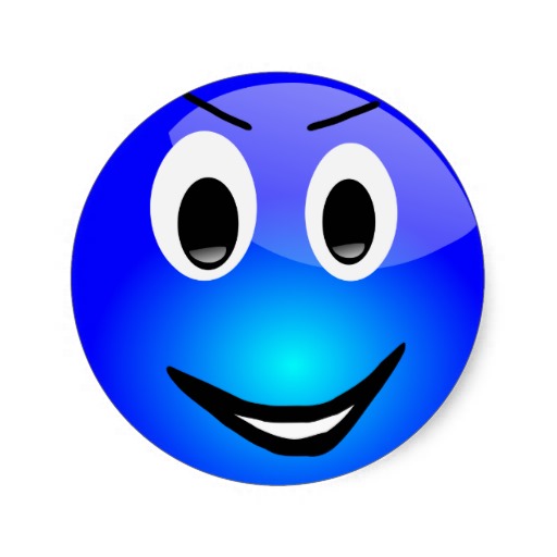 83-Free-3d-Grinning-Blue-Smiley-Face-Clipart-Illus Round Stickers ...