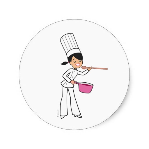 Cartoon Woman Chef Cookingwomen Chef Sticker With Illustration At ...