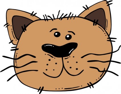 Cartoon Cat Face Outline clip art Vector clip art - Free vector ...