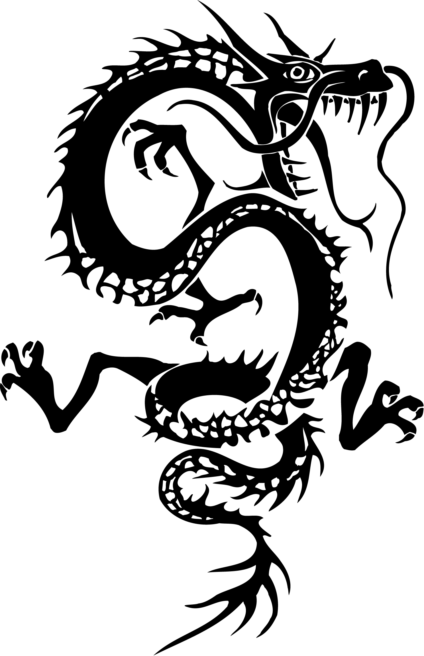 Dragon Line Art - Cliparts.co