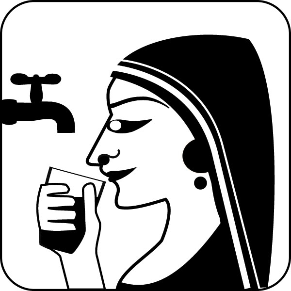 India: Drinking water, thirst; Graphics, Symbols, Icons ...
