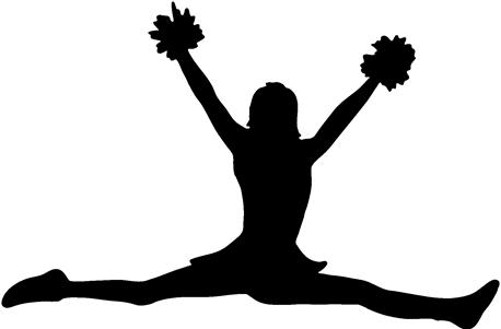 jumping CHEERLEADER with pom poms ~ decal sticker LOOK