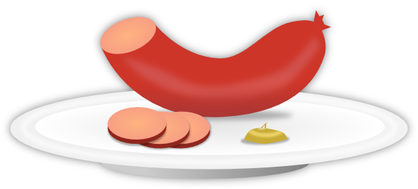 Sliced Sausage clip art - vector clip art online, royalty free ...