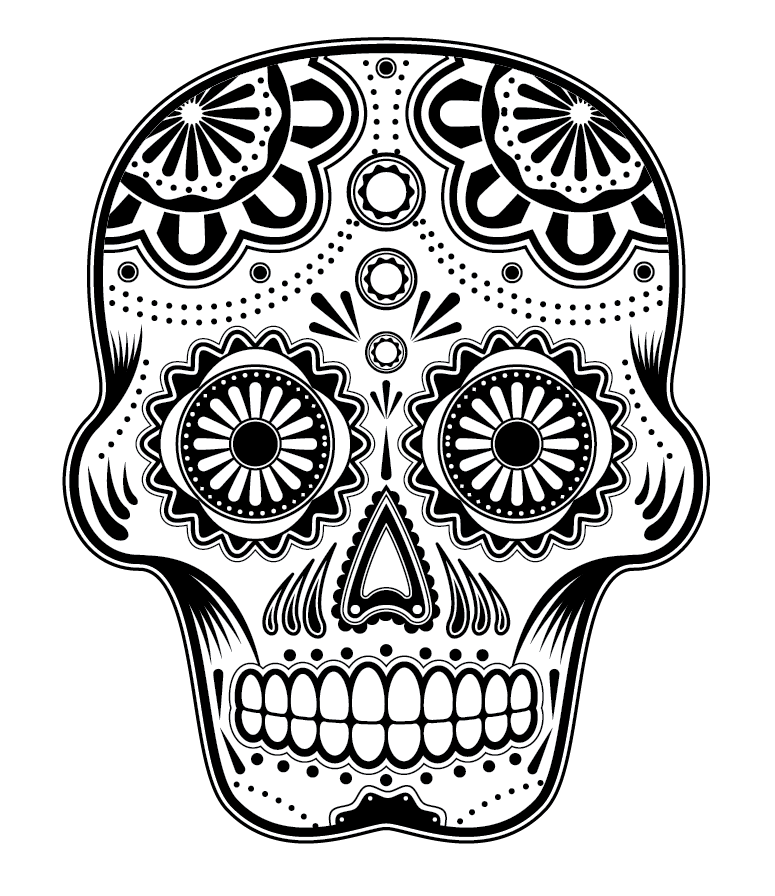 Day Of The Dead Blank Skull Template Images & Pictures - Becuo