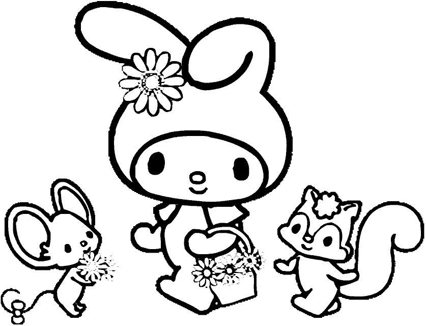 Coloring Pages Fun: My Melody Coloring Pages