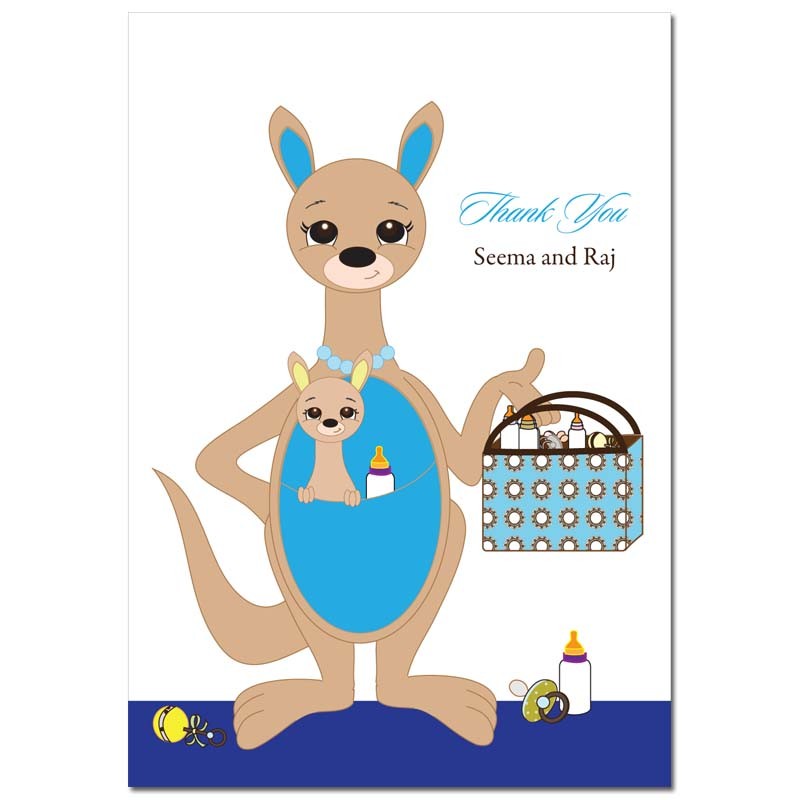 Unique Indian Baby Shower Thank You Cards-Kangaroo Mama by Soulful ...