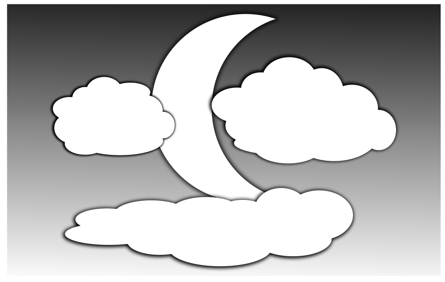 Clouds and the Moon 2 small clipart 300pixel size, free design ...