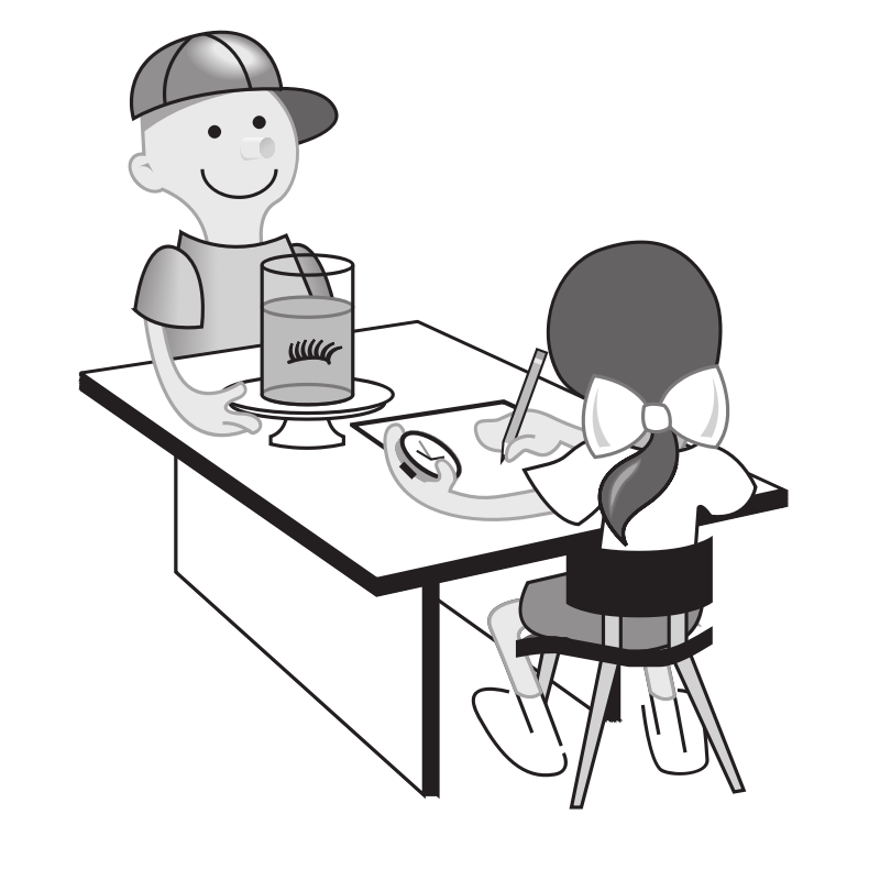 Clipart - Kids at table doing experiment